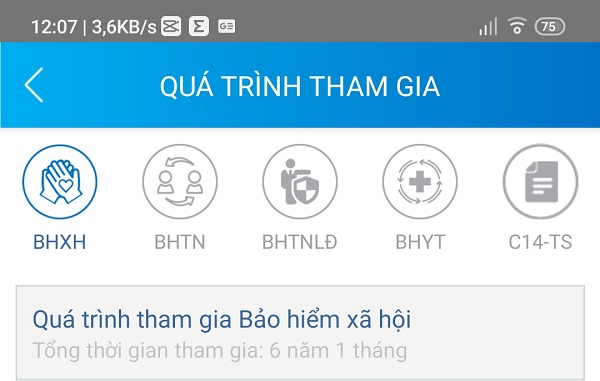 Cách xem thời gian đóng BHTN trên ứng dụng VssID