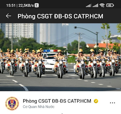 Zalo page của Phòng CSGT ĐB-ĐS CATP.HCM