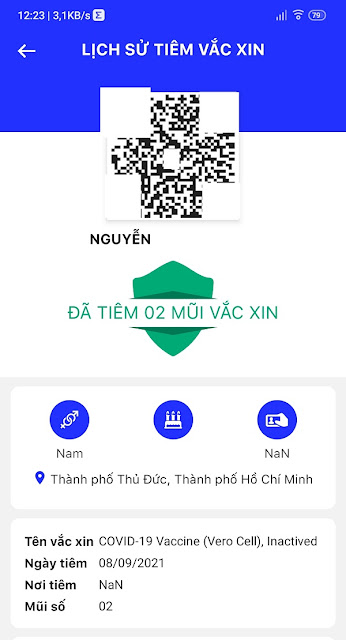 Lịch sử tiêm vắc xin trên app Y Tế HCM