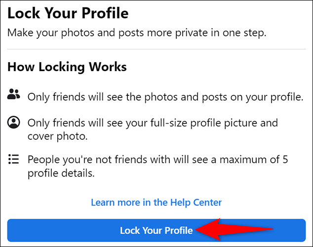 Cách khóa hồ sơ (Lock profile) trên Facebook 1