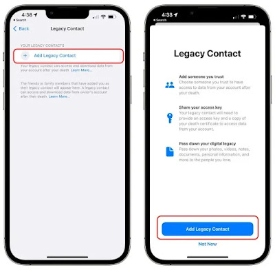 Cách thêm địa chỉ liên hệ kế thừa (Legacy Contact)