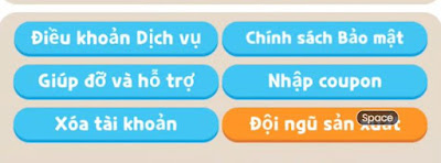 Nhấn vào nhập coupon, sau đó nhập mã code play together để nhận quà