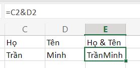 Phương pháp 1: Sử dụng toán tử ký hiệu &