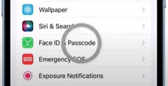 Nhấn vào Faceid & Passcode để thay đổi passcode