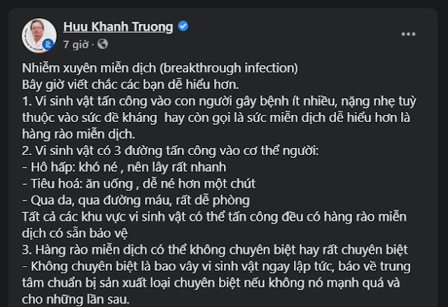 Nhiễm xuyên miễn dịch (breakthrough infection) là gì ?