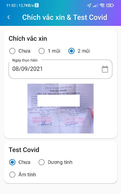 Thẻ xanh vắc xin trên ứng dụng An Sinh 1