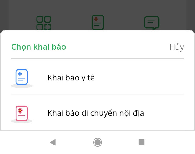 Khai báo y tế và Khai báo di chuyển ngay trên app PC-Covid