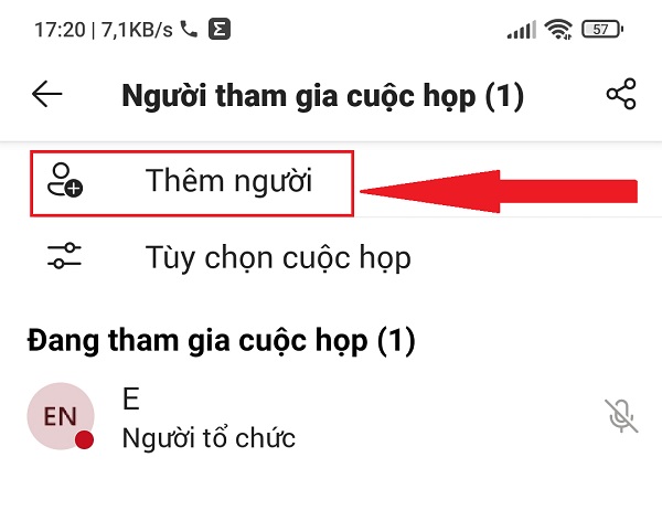 thêm người vào cuộc họp trên Microsoft Teams