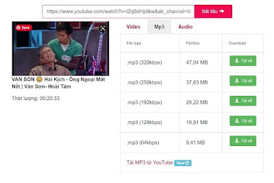 Tải file mp3 trên youtube về điện thoại 2