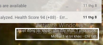 Kiểm tra hoạt động gần đây của gmail