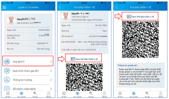 Xem thời gian sử dụng thẻ BHYT  trên ứng dụng VssID